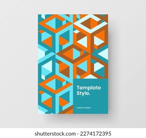 Isolated book cover vector design template. Multicolored mosaic pattern company identity concept.