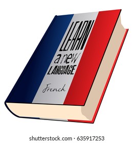 Isolated book with the french flag, Vector illustration