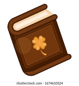 Isolated book icon with a clover. Saint patricks icons - Vector