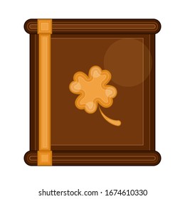 Isolated book icon with a clover. Saint patricks icons - Vector