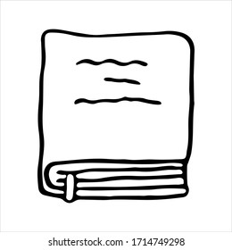 Libro aislado sobre fondo blanco. Ilustración vectorial de Doodle. Día del Conocimiento.