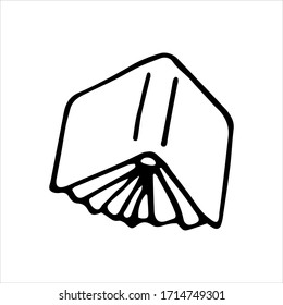 Libro aislado sobre fondo blanco. Ilustración vectorial de Doodle. Día del Conocimiento.