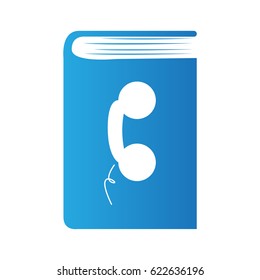 Isolated book with a phone icon, Vector illustration