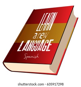 Isolated book with the spanish flag, Vector illustration