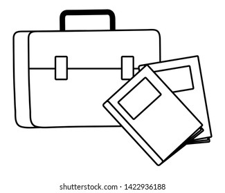 Isolated book and suitcase design