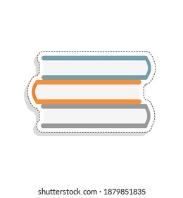 Isolated book tool back to school sticker- Vector