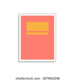 Isolated book tool back to school sticker- Vector
