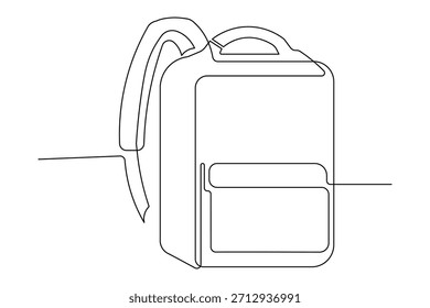 Desenho de linha contínua de bolsa isolada para projetos educacionais