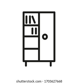 Isolated Bookcase  Icon Symbol On White Background. Vector Sofa High Quality