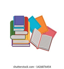 Isolated books and hand design