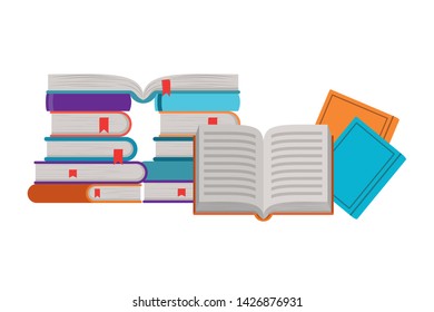 Isolated books and hand design