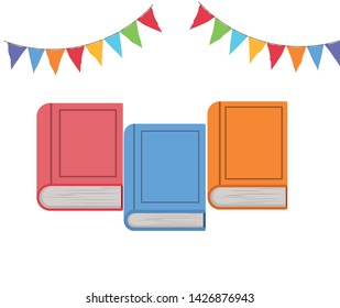Isolated books and hand design