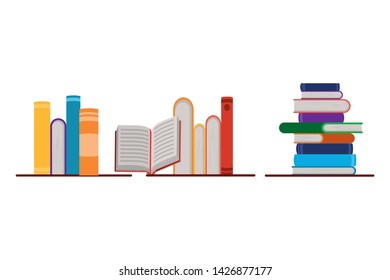 Isolated books and hand design