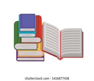 Isolated books and hand design