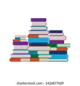 Isolated books and hand design