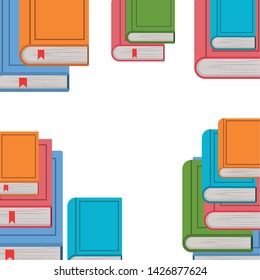 Isolated books and hand design