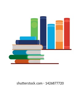 Isolated books and hand design