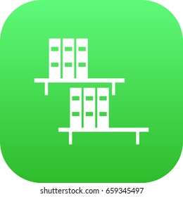 Isolated Bookshelf Icon Symbol On Clean Background. Vector Bookcase Element In Trendy Style.