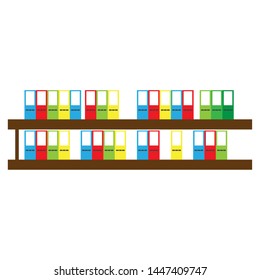 Isolated bookshelf image on a white background