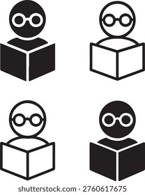 Isolated Bookworm Reader Graphic, Bookworm Reader Graphic icon, Bookworm Reader Graphic vector, avid reader, book lover, reading hobby, study icon, literature design