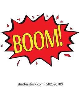 Isolated BOOM red bubble