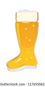 isolated boot beer glass illustration for oktoberfest