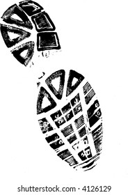 Isolated BootPrint - Highly detailed vector of a walking shoe