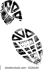 Isolated BootPrint - Highly detailed vector of a walking shoe
