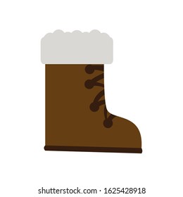 Isolated boots image. Winter clothes icon - Vector