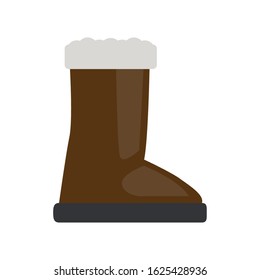 Isolated boots image. Winter clothes icon - Vector