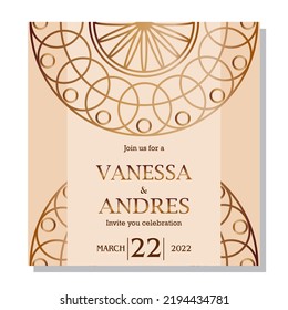 Isolated border wedding invitation vector illustration