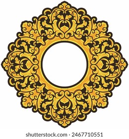 Bordes o marcos aislados adorno. Elementos ornamentales para tus diseños. Colores negro y dorado. Decoración de talla floral para postales o invitaciones para redes sociales.