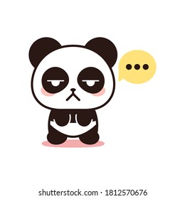 Isolated bored bear kawaii. Emoji of a bear - Vector