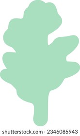 isolated botanical green plant silhouette with leaves