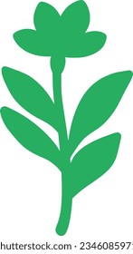 isolated botanical green plant silhouette with leaves