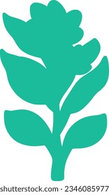 isolated botanical green plant silhouette with leaves