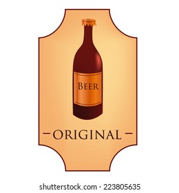 an isolated bottle of beer on a brown label