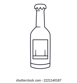 Isolated bottle draw oktoberfest vector illustration