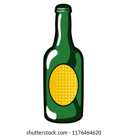 Isolated bottle icon. Comic pop art, Vector illustration design