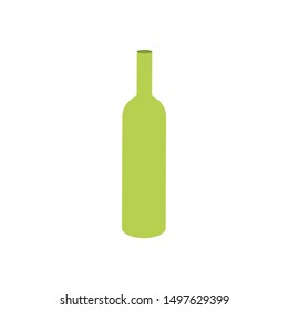 Isolated bottle icon of wine. Empty glass object for design. Vector Illustration