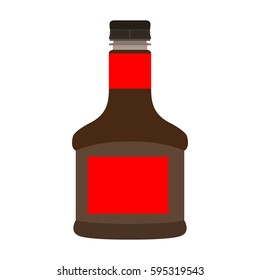 Isolated bottle of soy sauce on a white background, Vector illustration