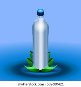 Isolated bottle of water on a blue background, Vector illustration