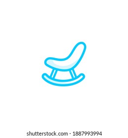 Isolated Bouncy Seat Icon Vector Outline Blue Color.