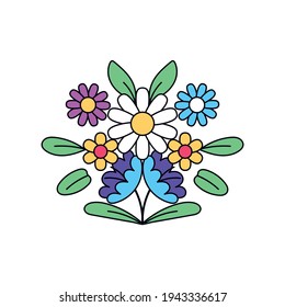Isolated bouquet of daisy flowers - Vector illustration
