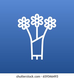 Isolated Bouquet Outline Symbol On Clean Background. Vector Flower  Element In Trendy Style.