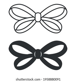 Isolated bow set. Elegant, modern decor element.