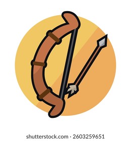 Isolated bow weapon medieval icon