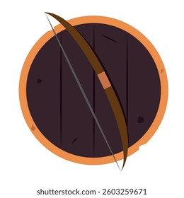 Isolated bow weapon medieval icon