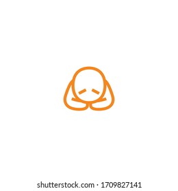 Isolated Bowing Man Emoji, Embracing man Vector Flat Icon, Emoticon