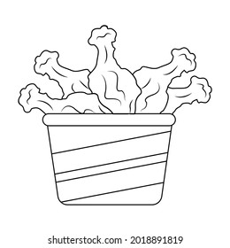 Isolated bowl of roasted chicken Vector illustration